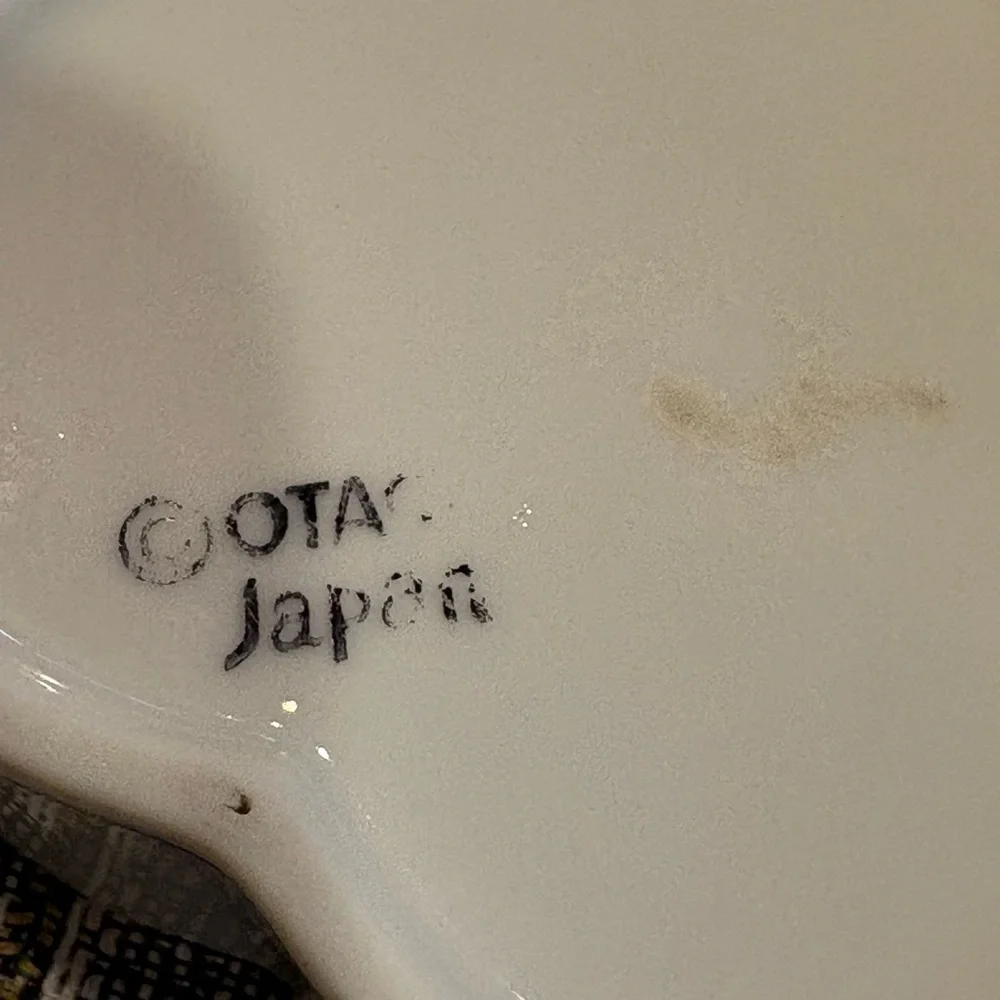 Vintage Otagiri Japan Porcelain Heart Trinket Box Sm Gray/Blue Bird/on Lid Japan